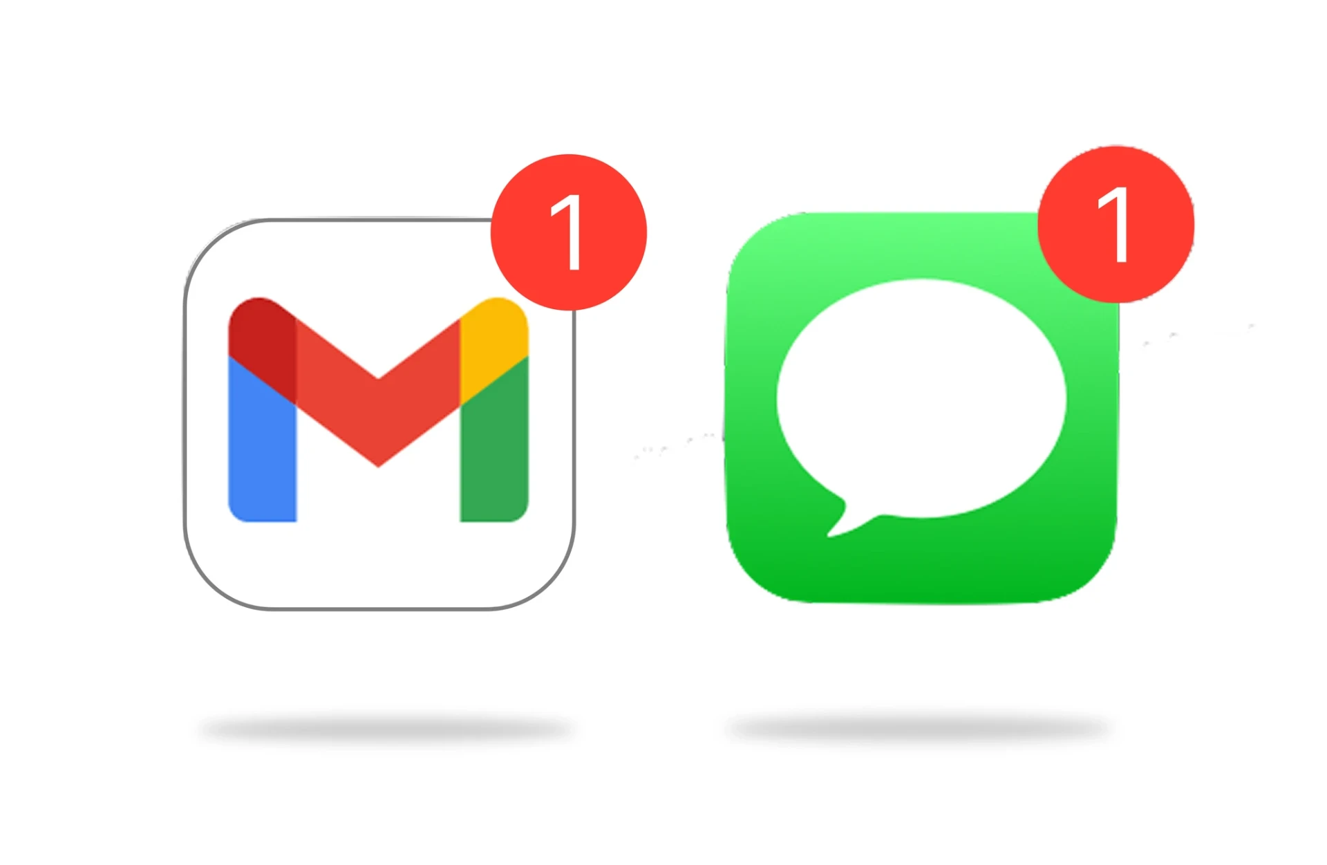 Gmail and Messages icons